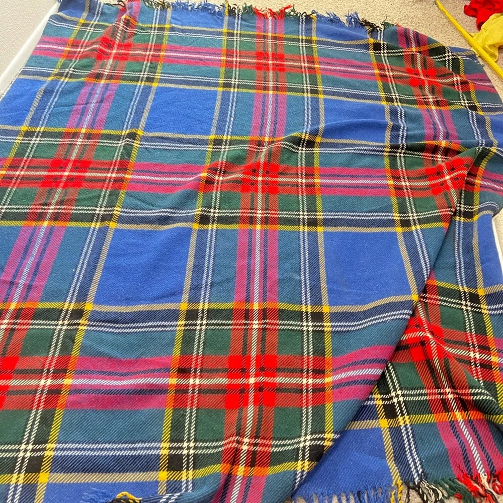 VNTG Wool Blanket Robert Burns Travelling Plaid All Wool Made/ Scotland 57x65